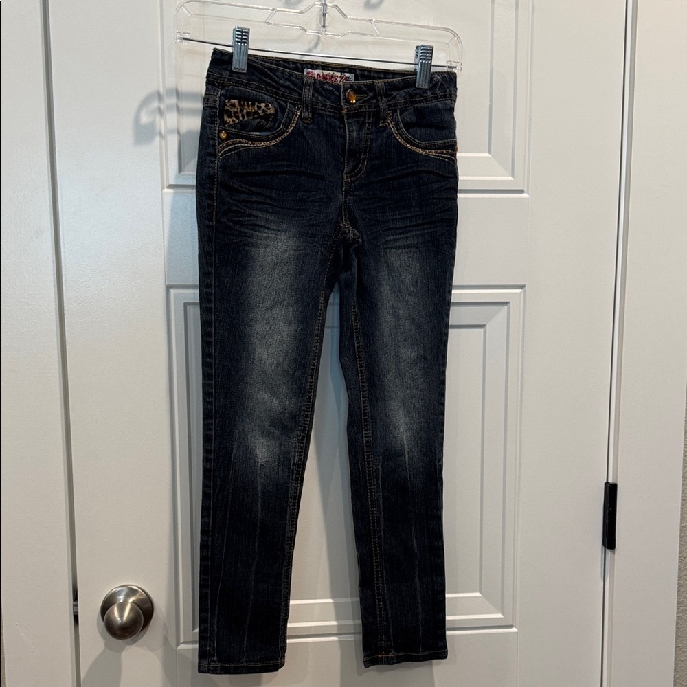 Squeeze Black Jeans with Leopard Details